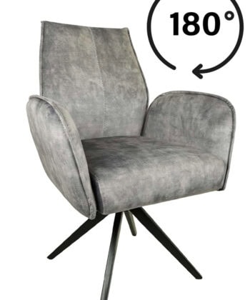 Potsdam Grey Retro Swivel Armchair