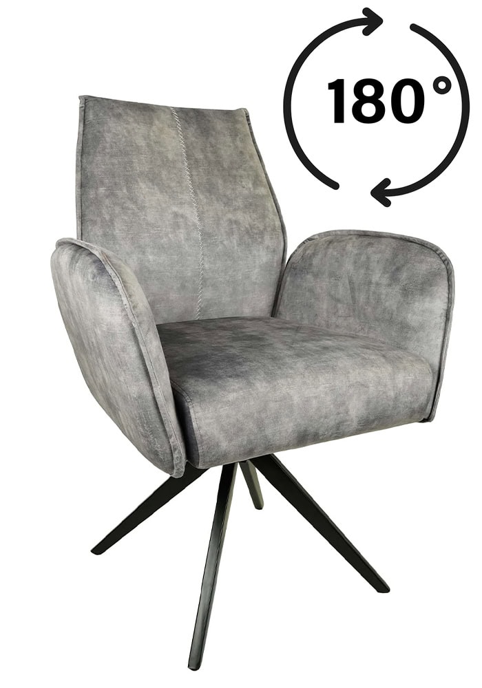 Potsdam Grey Retro Swivel Armchair