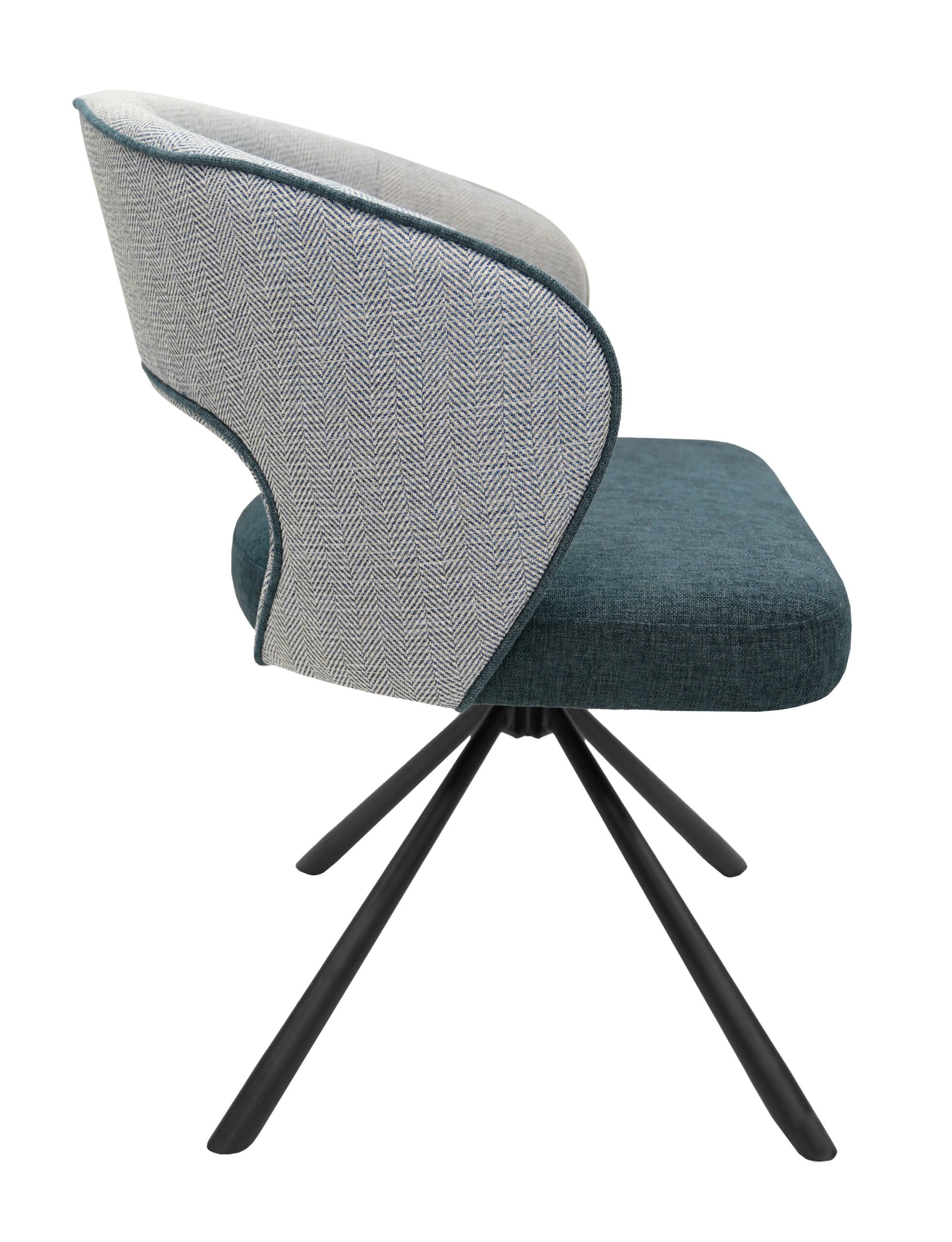 Revo42 Blue Chenille Swivel Chair