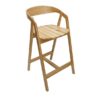 Nordic Oak Embrace Bar Stool with Curved Backrest