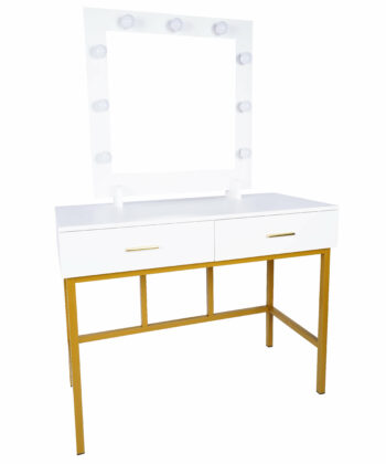 Eliza White Gold LED Vanity Dressing Table