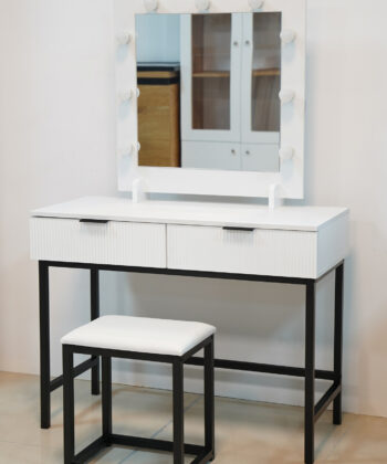 LumiVain White Matte LED Dressing Table Set