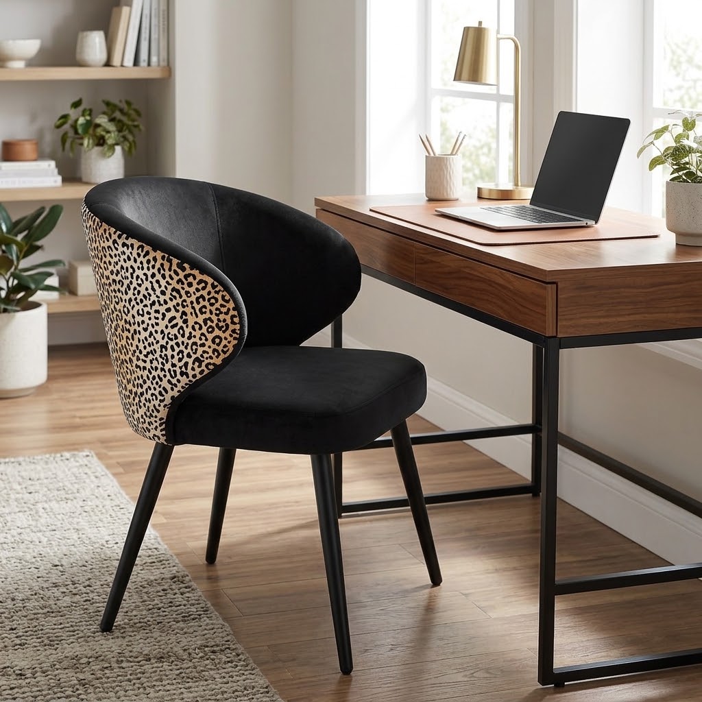 Velvet Panther Accent Chair