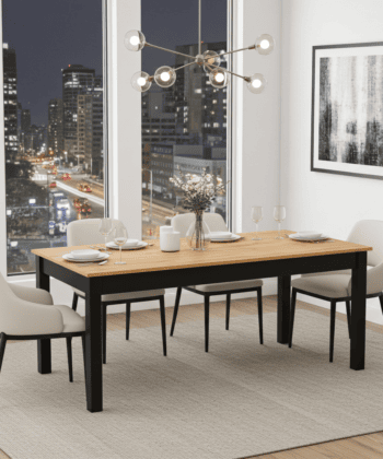 WotanExtend Black Oak Dining Table 140x80+40CM