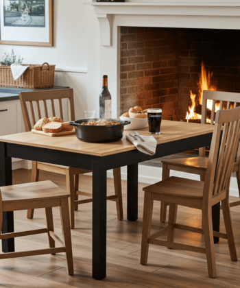 WotanExtend Black Oak Dining Table 140x80+40CM