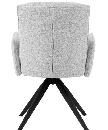 Zamira Grey Chenille Swivel Armchair