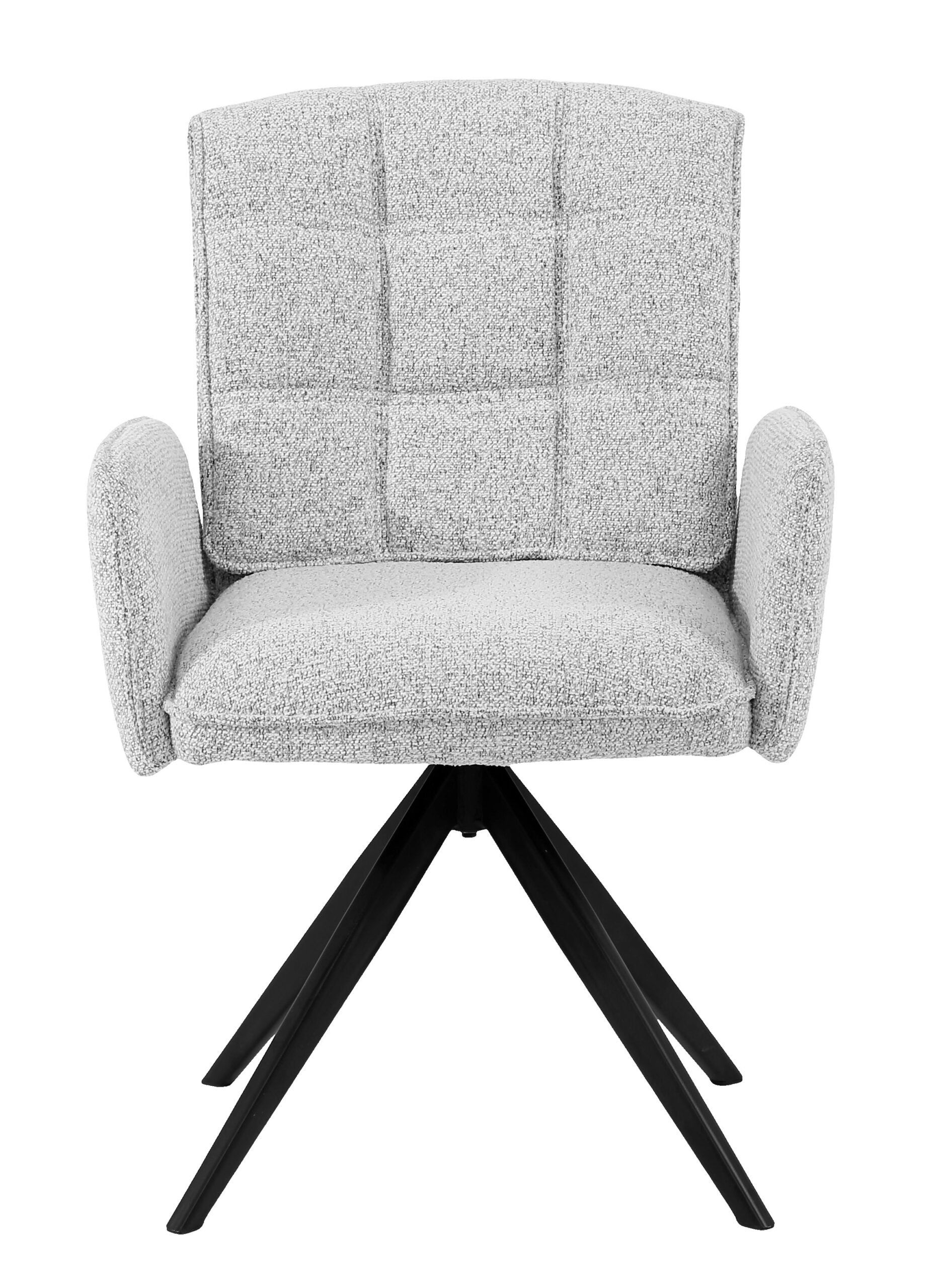 Zamira Grey Chenille Swivel Armchair