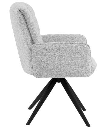 Zamira Grey Chenille Swivel Armchair