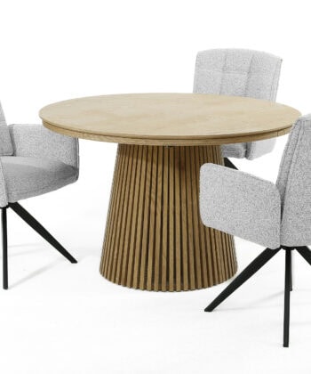 Zamira Grey Chenille Swivel Armchair