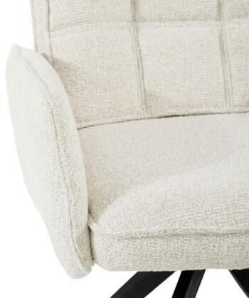 Zamira Grey Chenille Swivel Armchair