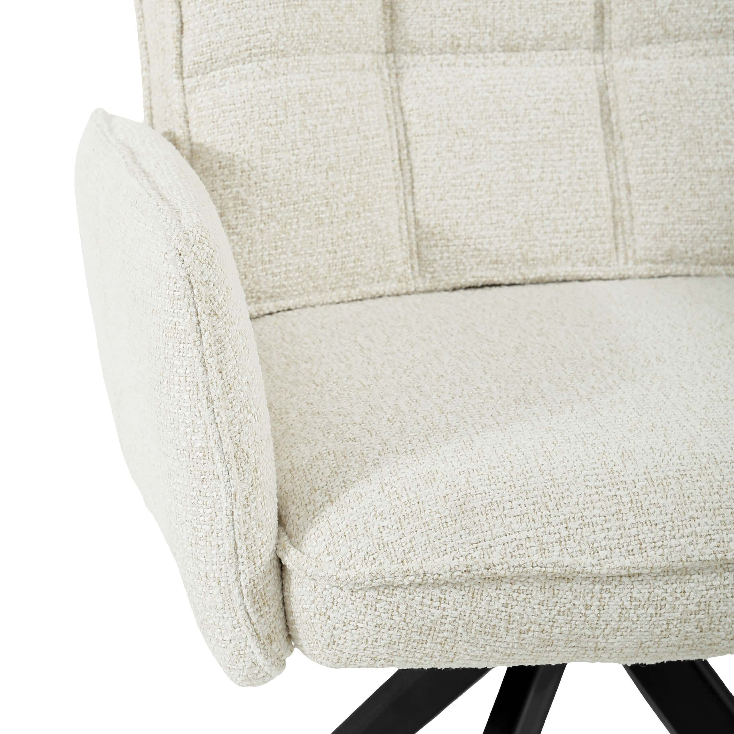 Zamira Grey Chenille Swivel Armchair