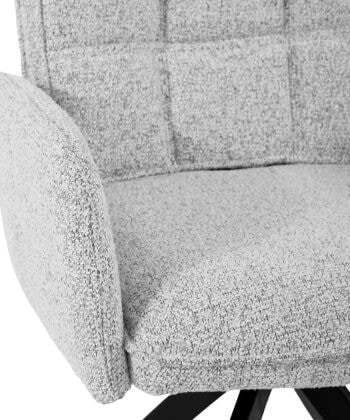 Zamira Grey Chenille Swivel Armchair