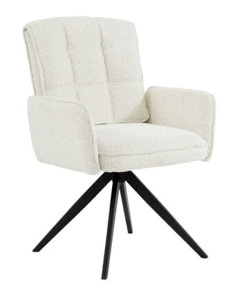 Zamira Grey Chenille Swivel Armchair