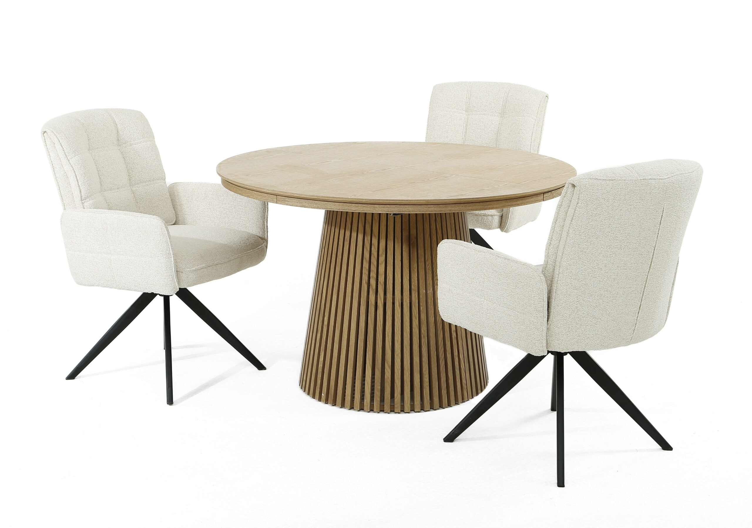 Zamira Grey Chenille Swivel Armchair