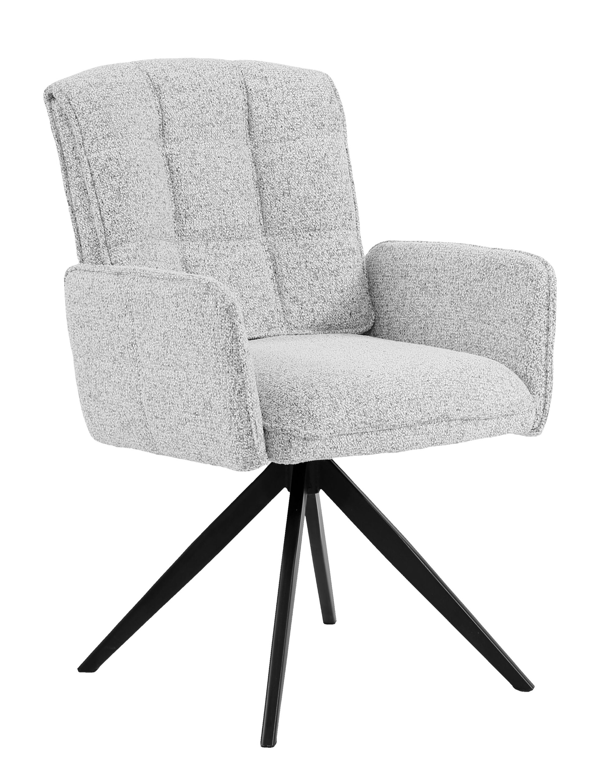 Zamira Grey Chenille Swivel Armchair