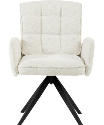 Zamira Grey Chenille Swivel Armchair