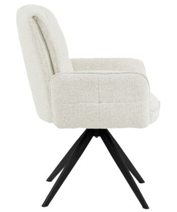 Zamira Grey Chenille Swivel Armchair