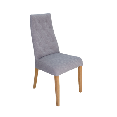 Luxury Oak Comfort KR-11 &ndash; Natural Oak Frame with Grey Quilted Seat