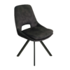Munich Retro Stitch Chair – Black Metal Legs with Chenille Upholstery