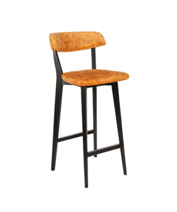 Ember Pulse Bar Stool – Black Beech Frame with Orange Chenille