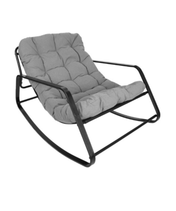 Kenia Grey Rocking Lounge Chair – Outdoor Indoor Rocker with Removable Cushions
