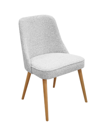 Nordic Ash Grey Dining Chair &ndash; Natural Oak Scandinavian Upholstered