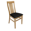 Timeless Oak Harmony Chair – Natural Dąb with Black Chenille Seat