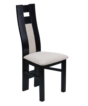 Classic Wenge Elegance Chair – Beech Wood Frame with Beige Chenille