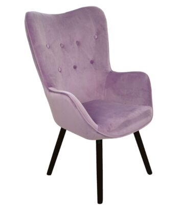 Amethyst Glow Tufted Wingback – Purple Velvet Cozy Lounge Armchair