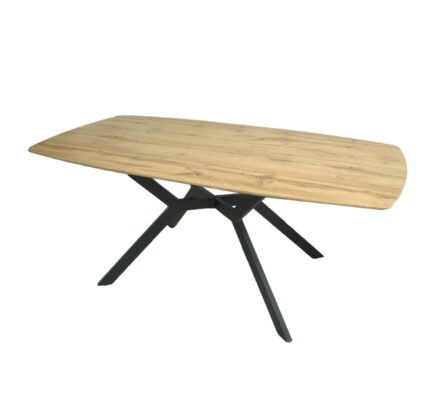 Harbourline Loft Extend Dining Table – Natural Oak 140–180x90cm Black Steel Legs