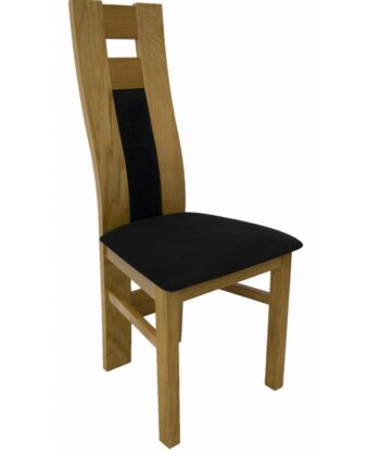 Modern Velvet Noir Chair – Natural Oak Frame with Black Velvet Seat