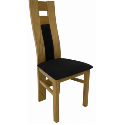 Modern Velvet Noir Chair &ndash; Natural Oak Frame with Black Velvet Seat