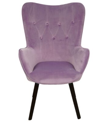 Amethyst Glow Tufted Wingback – Purple Velvet Cozy Lounge Armchair