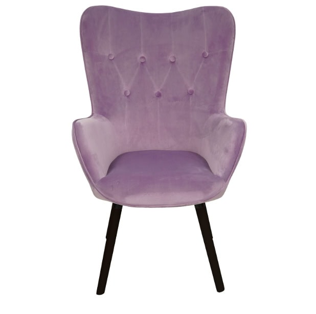Amethyst Glow Tufted Wingback – Purple Velvet Cozy Lounge Armchair