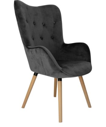 Amethyst Glow Tufted Wingback – Purple Velvet Cozy Lounge Armchair