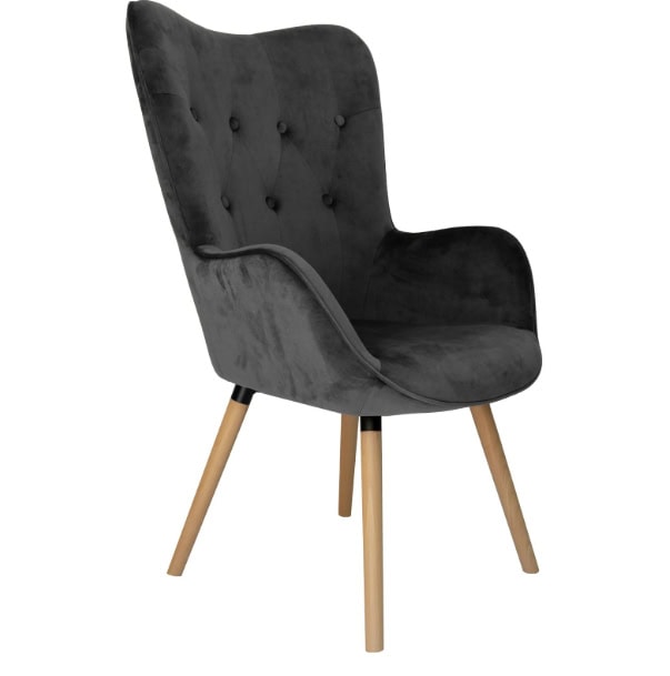 Amethyst Glow Tufted Wingback – Purple Velvet Cozy Lounge Armchair