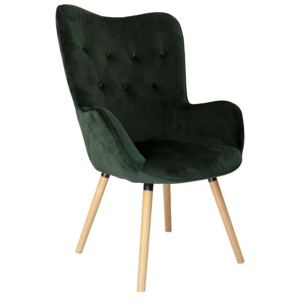 Amethyst Glow Tufted Wingback – Purple Velvet Cozy Lounge Armchair