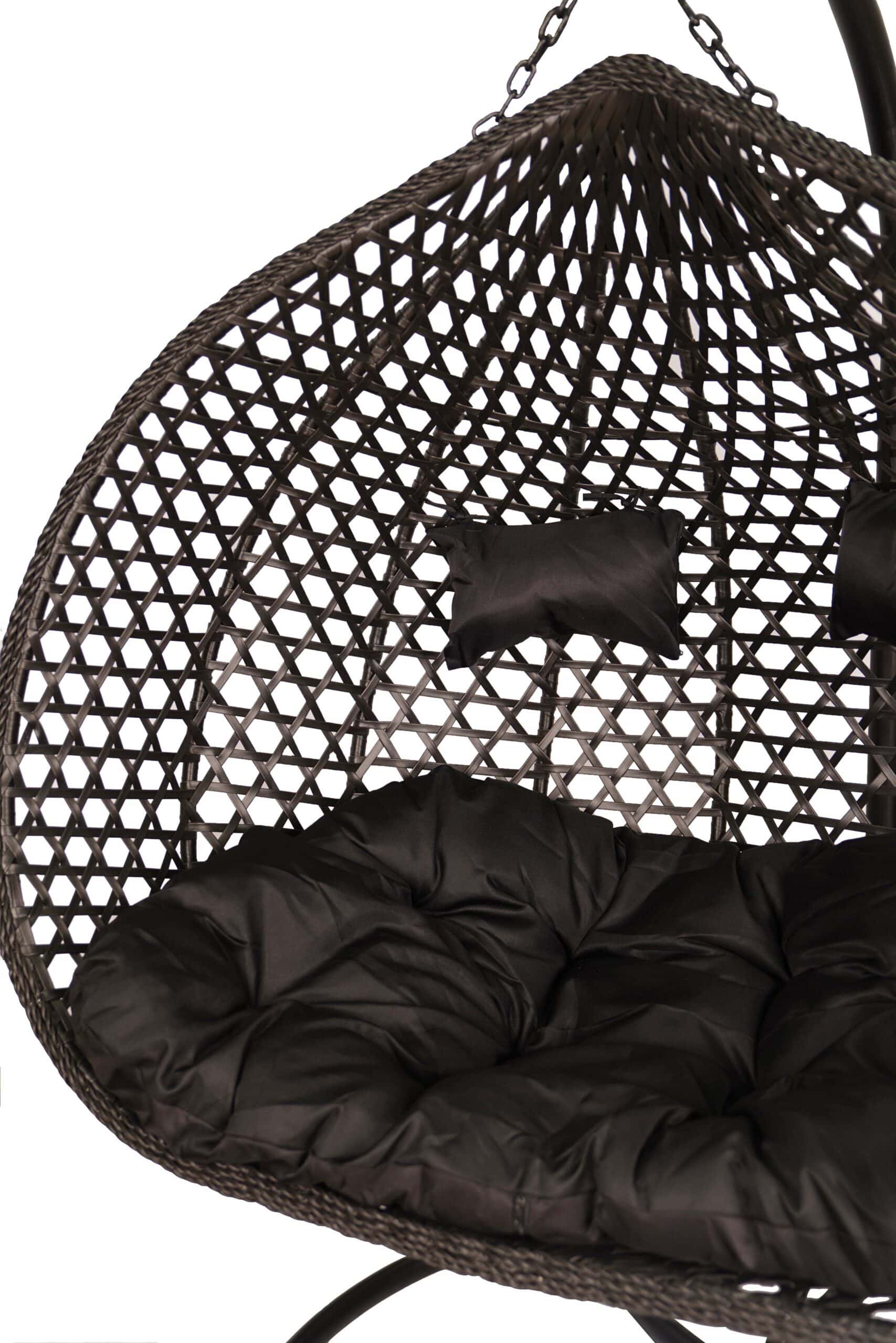 Aruba Double Hanging Egg Chair – Natural Rattan‑Look Garden Cocoon with Cushions
