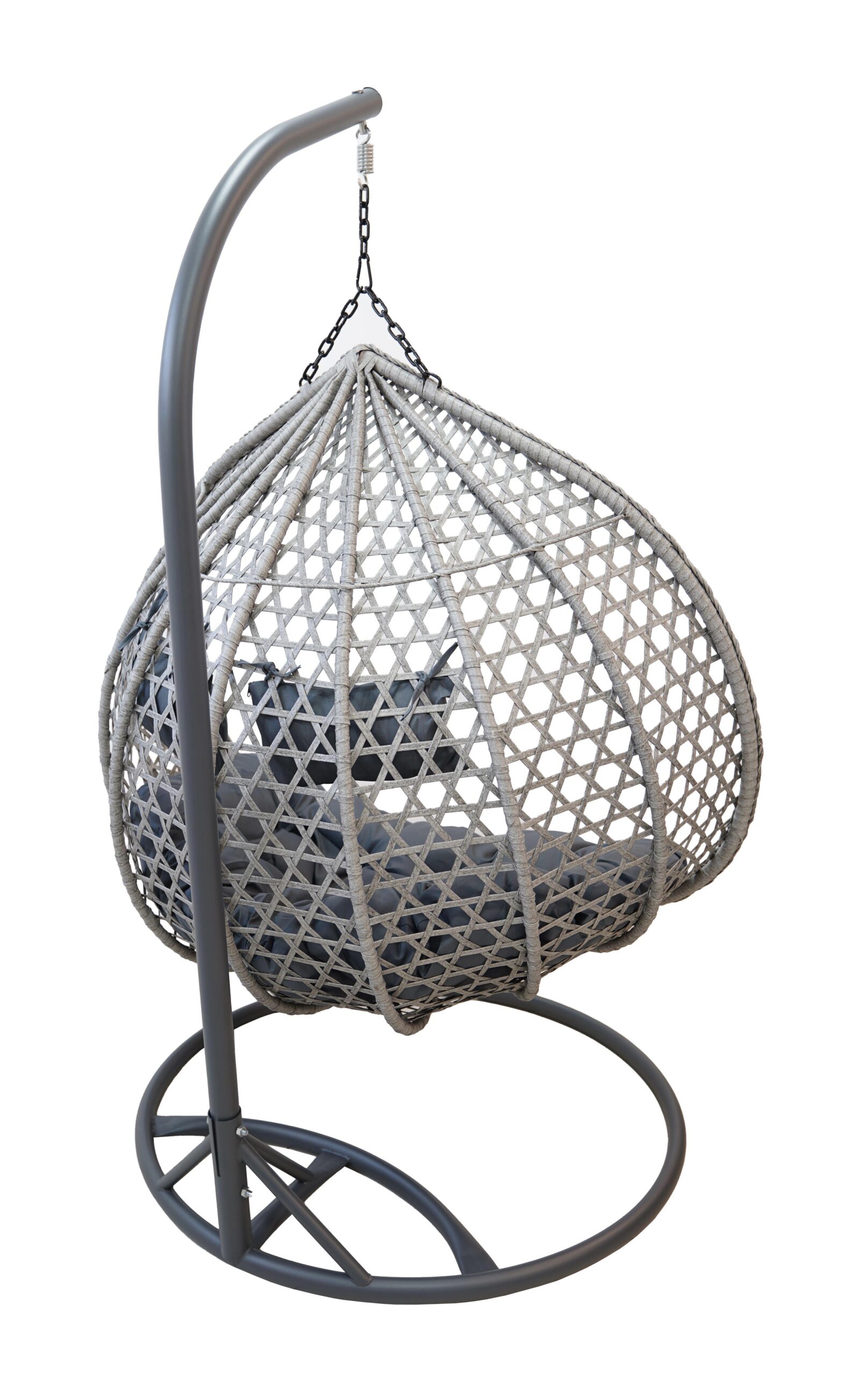 Aruba Double Hanging Egg Chair – Natural Rattan‑Look Garden Cocoon with Cushions
