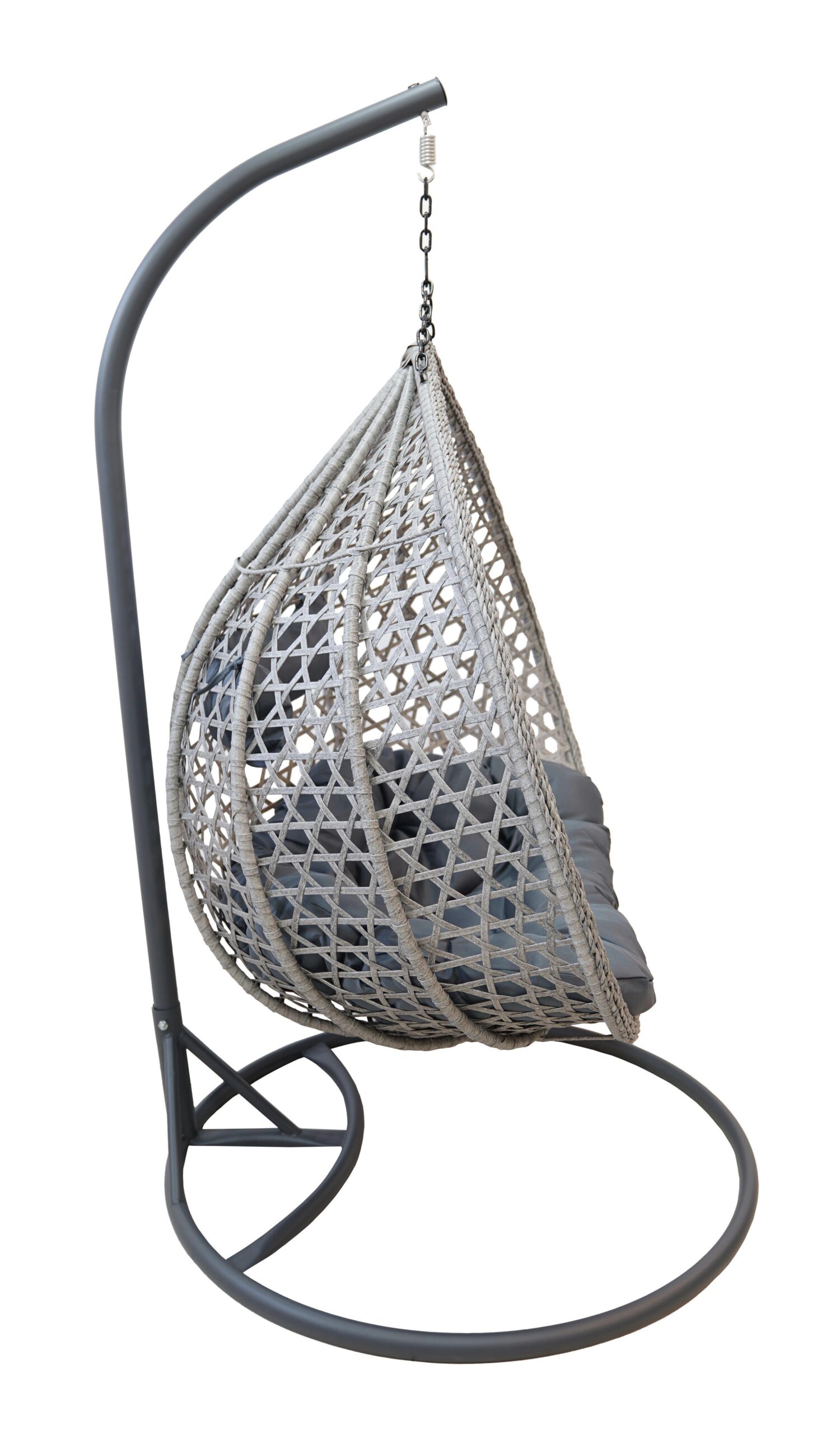 Aruba Double Hanging Egg Chair – Natural Rattan‑Look Garden Cocoon with Cushions