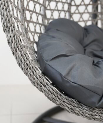 Aruba Double Hanging Egg Chair – Natural Rattan‑Look Garden Cocoon with Cushions