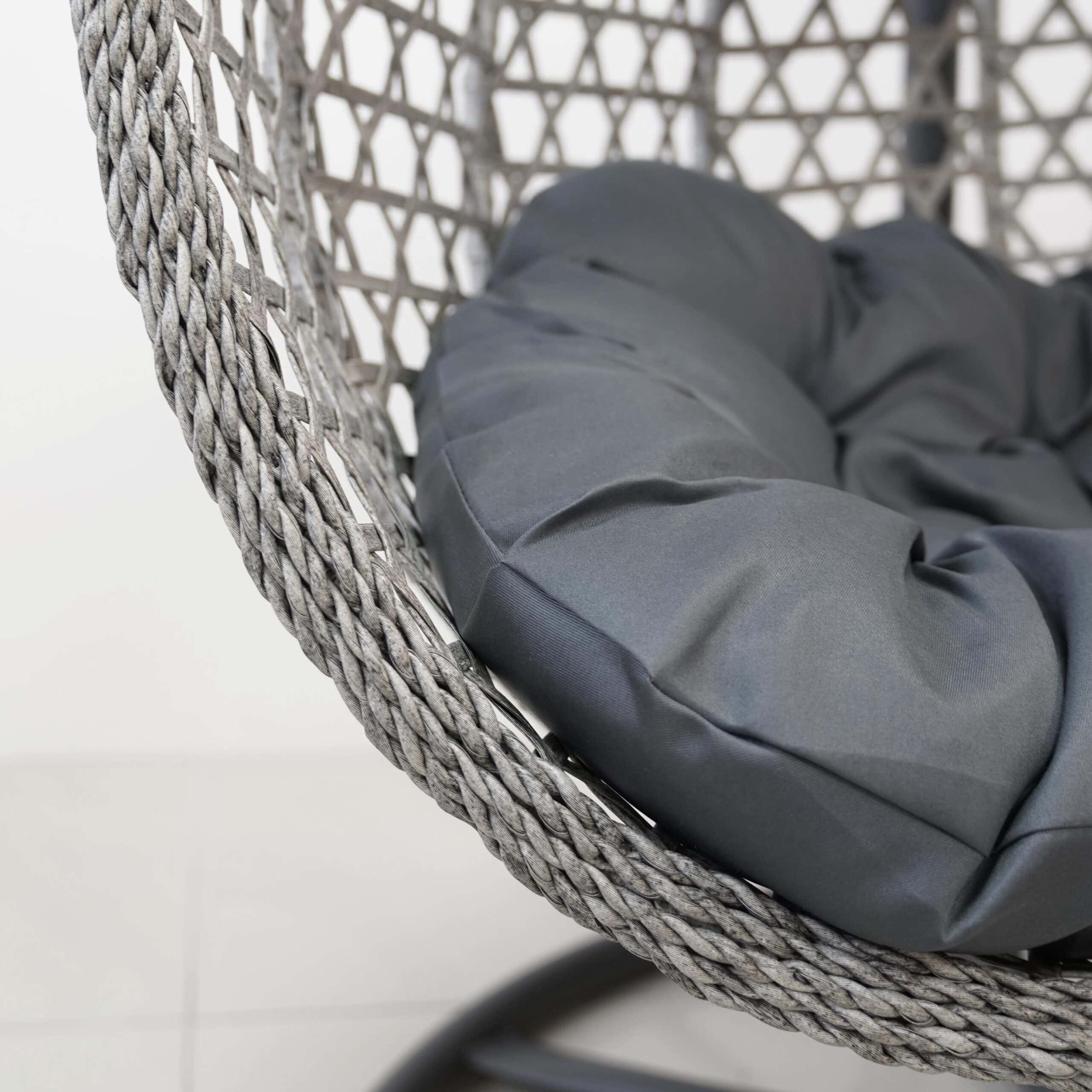 Aruba Double Hanging Egg Chair – Natural Rattan‑Look Garden Cocoon with Cushions
