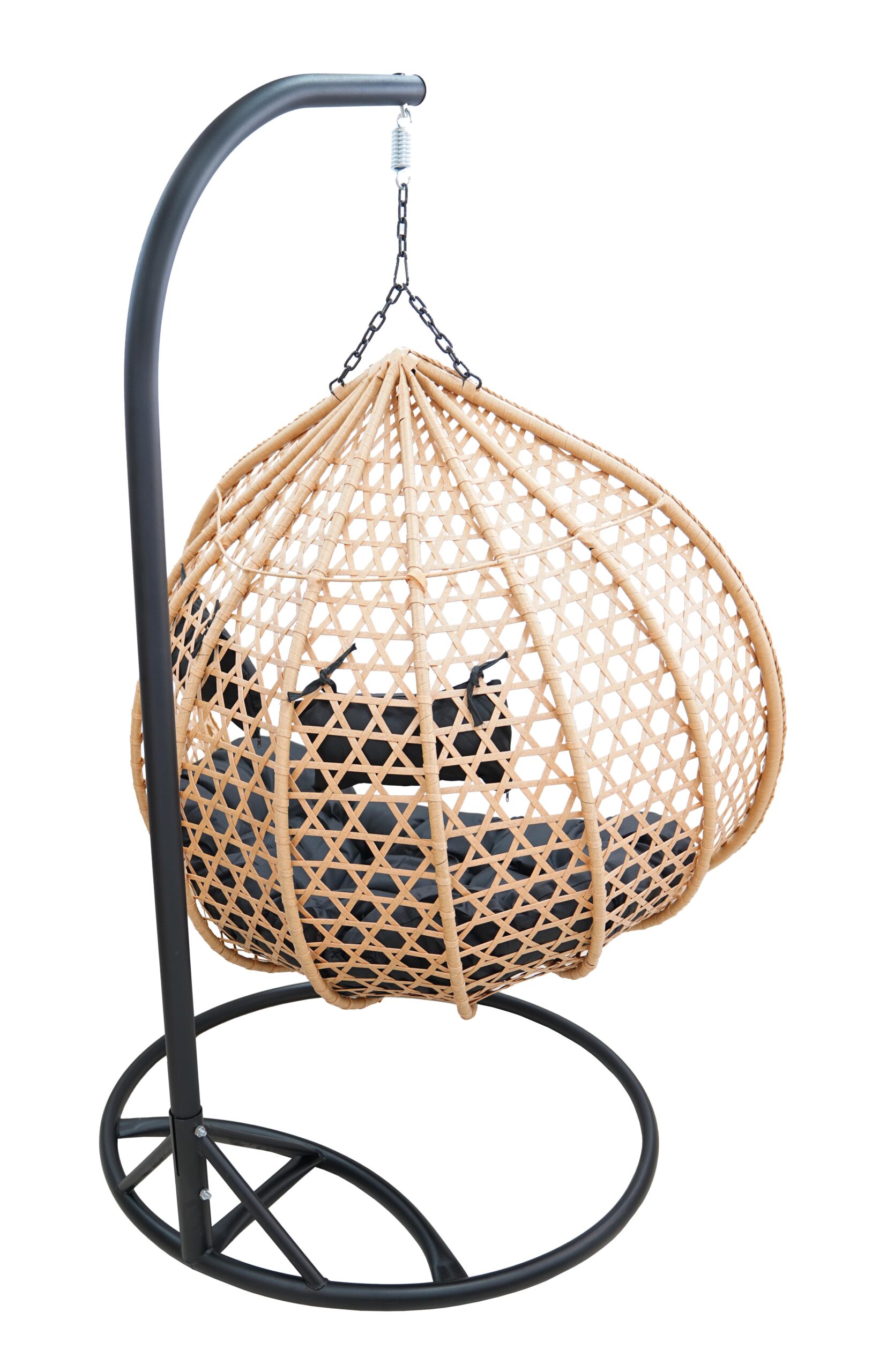 Aruba Double Hanging Egg Chair – Natural Rattan‑Look Garden Cocoon with Cushions