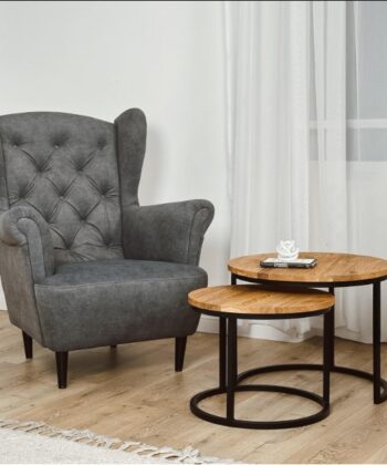 Ashen Haven Wingback Armchair – Scandinavian Grey Chenille Relaxer