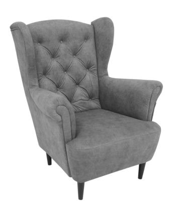 Ashen Haven Wingback Armchair – Scandinavian Grey Chenille Relaxer