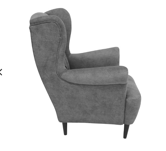 Ashen Haven Wingback Armchair – Scandinavian Grey Chenille Relaxer