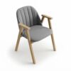 Keglen Modern Beech Dining Chair – Velvet Upholstered Seat with Wooden Legs