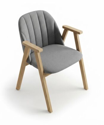 Keglen Modern Beech Dining Chair – Velvet Upholstered Seat with Wooden Legs
