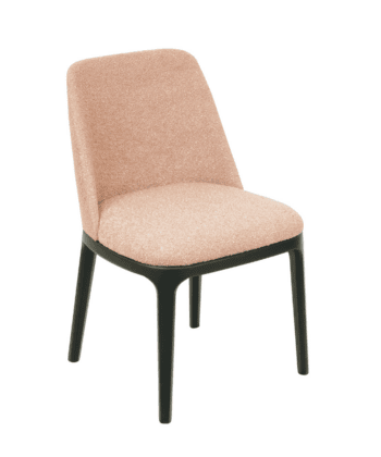 Baloo Pink Boucle Lounge Chair – Black Beech Frame with Pink Textured Upholstery