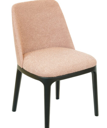 Baloo Pink Boucle Lounge Chair – Black Beech Frame with Pink Textured Upholstery